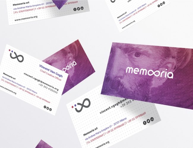 Memoodia Business card design | Strategy & brand identity for a start-up in the art monitoring field by Fabio Besti