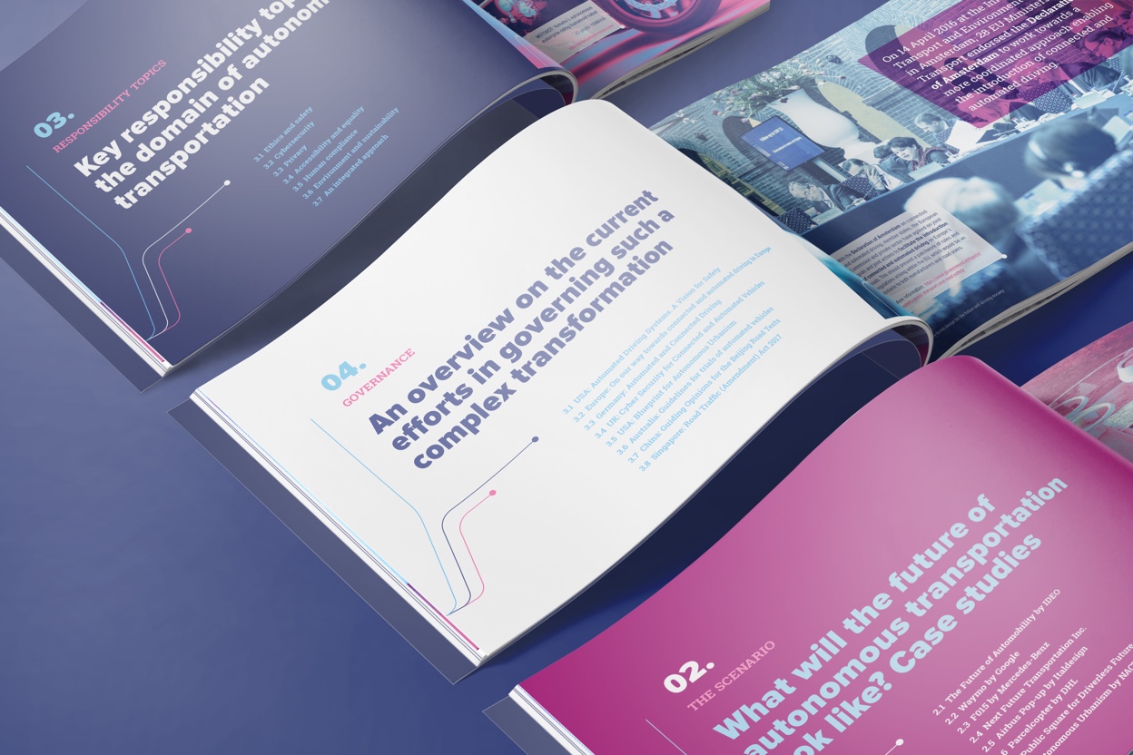 Self Driving Society Paper – Fabio Besti Interdisciplinary Design Responsibility Driven Design for the Future Self Driving Society | Graphic Design of the first three chapter of the white paper