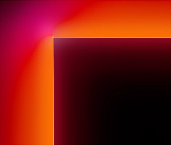 Digital Landscape for the Latech (Stravos) project, a tech startup rebrand by Fabio Besti and Nemesis Agency. Rectangle graphic lightsaber orange-red gradient on a dark background